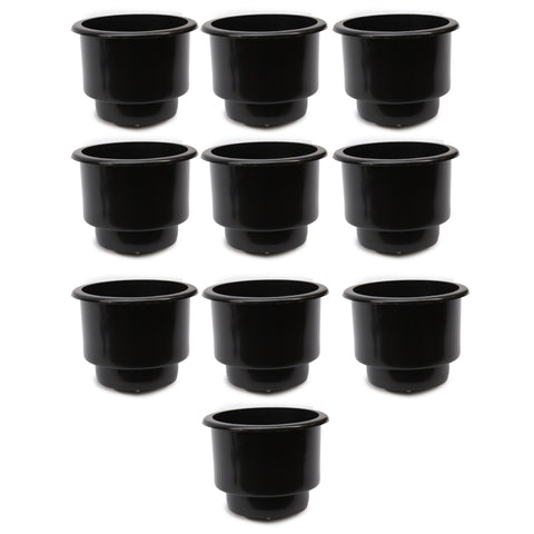 10 Cup Holders Jumbo Plastic Pocket Recessed Insert Universal for