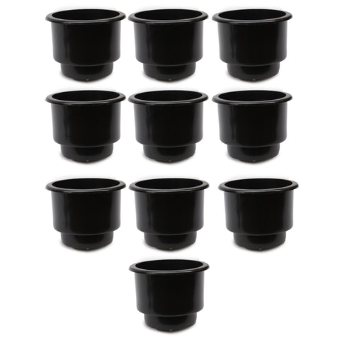 2 Black Plastic Cup Holders Boat RV Car Truck Inserts Universal Size small  