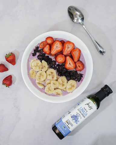 receta para un bowl de frutos rojos