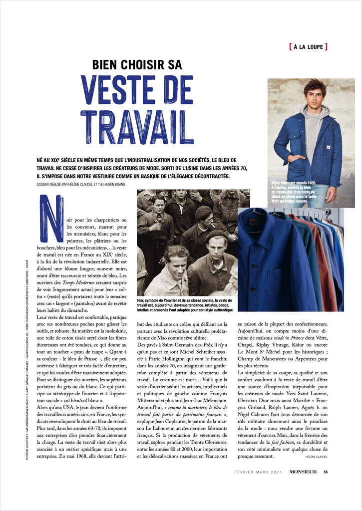 hollington : dossier veste de travail par Monsieur Magazine