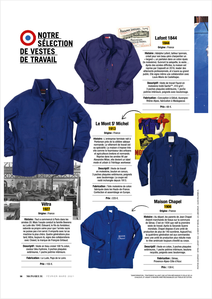 hollington : dossier veste de travail par Monsieur Magazine