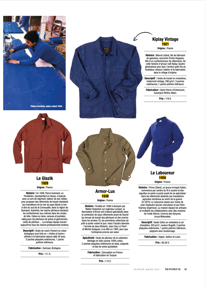 hollington : dossier veste de travail par Monsieur Magazine