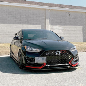 2019 - 2021 VELOSTER N Front Splitter with Splitter Rods – AERO BLITZ ...