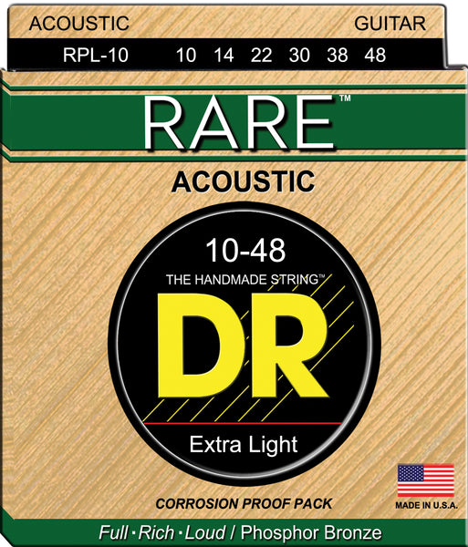 DR Strings RPL-10 Rare Phosphor Bronze Acoustic Guitar Strings. 10-48