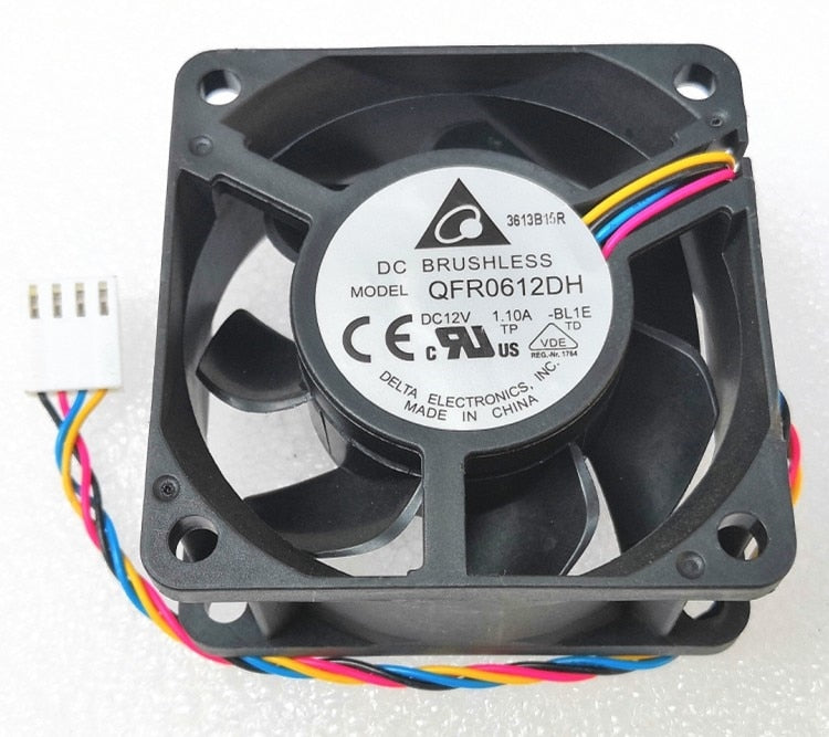 10pcs Delta 6025 6cm Fan 4-wire Double Ball Speed Regulation Qfr0612dh 12V 1.10a Pwm Cooling Fan