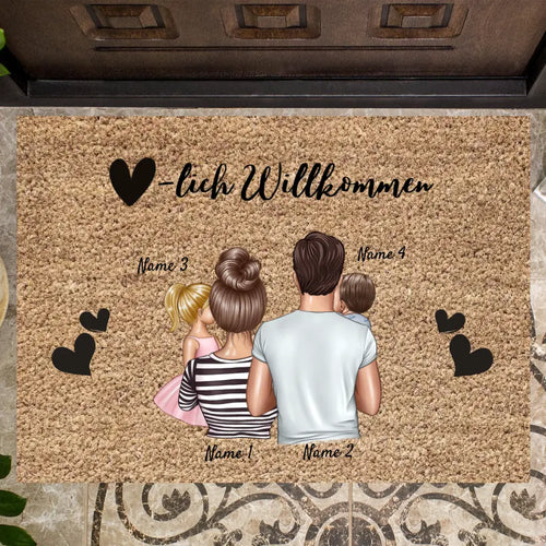 Personalisierte Fußmatte für deine Familie mit schöner Hand Lettering –  Print my Hero