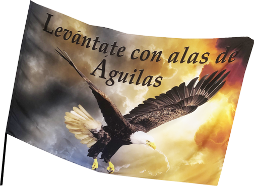 Spanish Levantate con alas de Aguilas Worship Flag | High Praise Banners