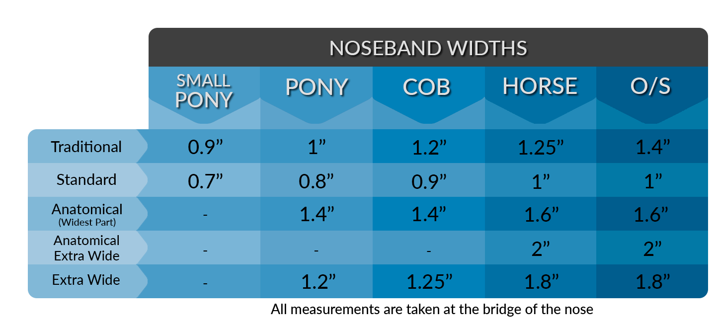 NOSEBAND WIDTH CHART