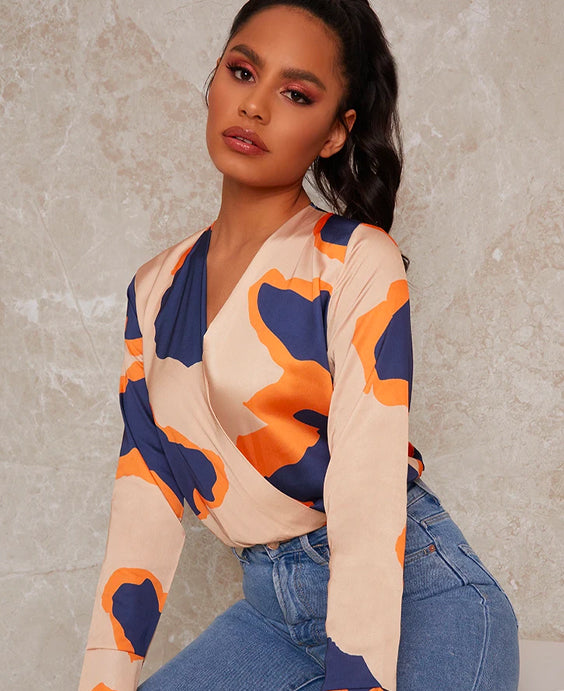 Long Sleeve Graphic Print Bodysuit