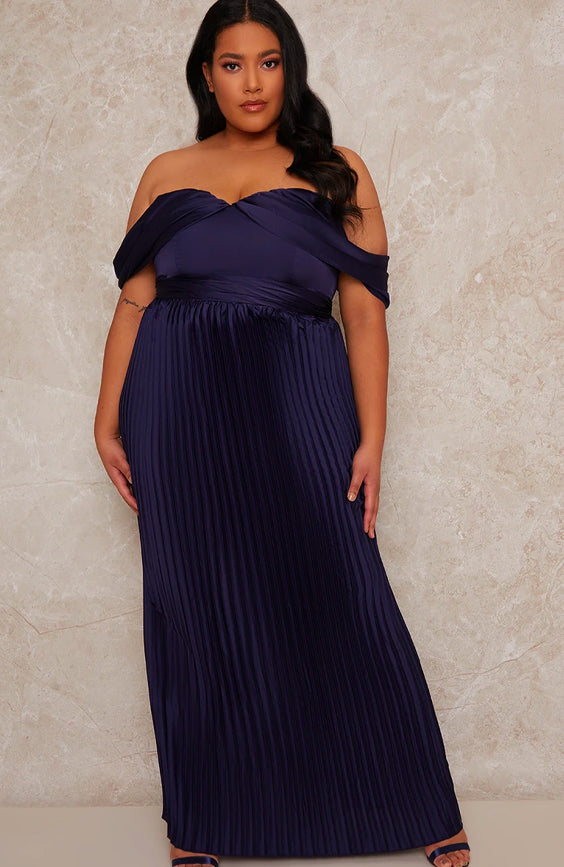 Curve Maxi Dress with Bardot Neckline