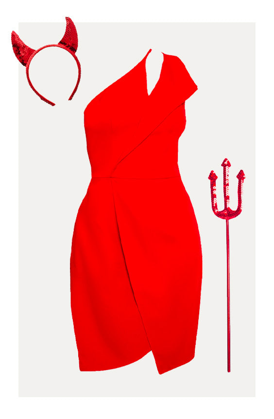 Cut-Out Mini Dress in Red
