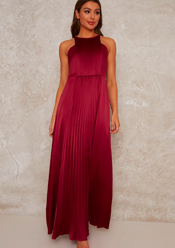 Bridesmaid Maxi Dress with Wrap Style in Red