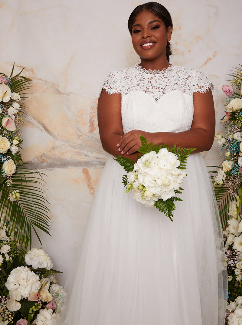 Plus Size Premium Lace Bridal Wedding in White – Chi