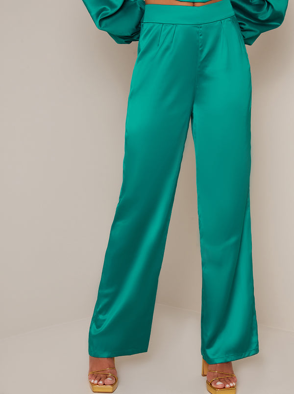 High Waist Ruched Side Pants-Green– Sincerely Trish Boutique