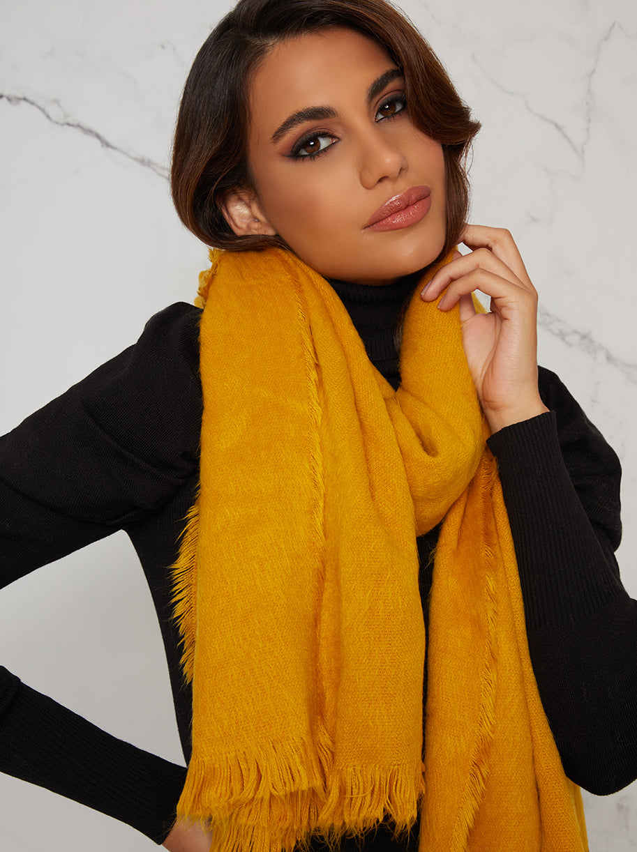 Woolen Winter Scarf in Yellow – Chi Chi London