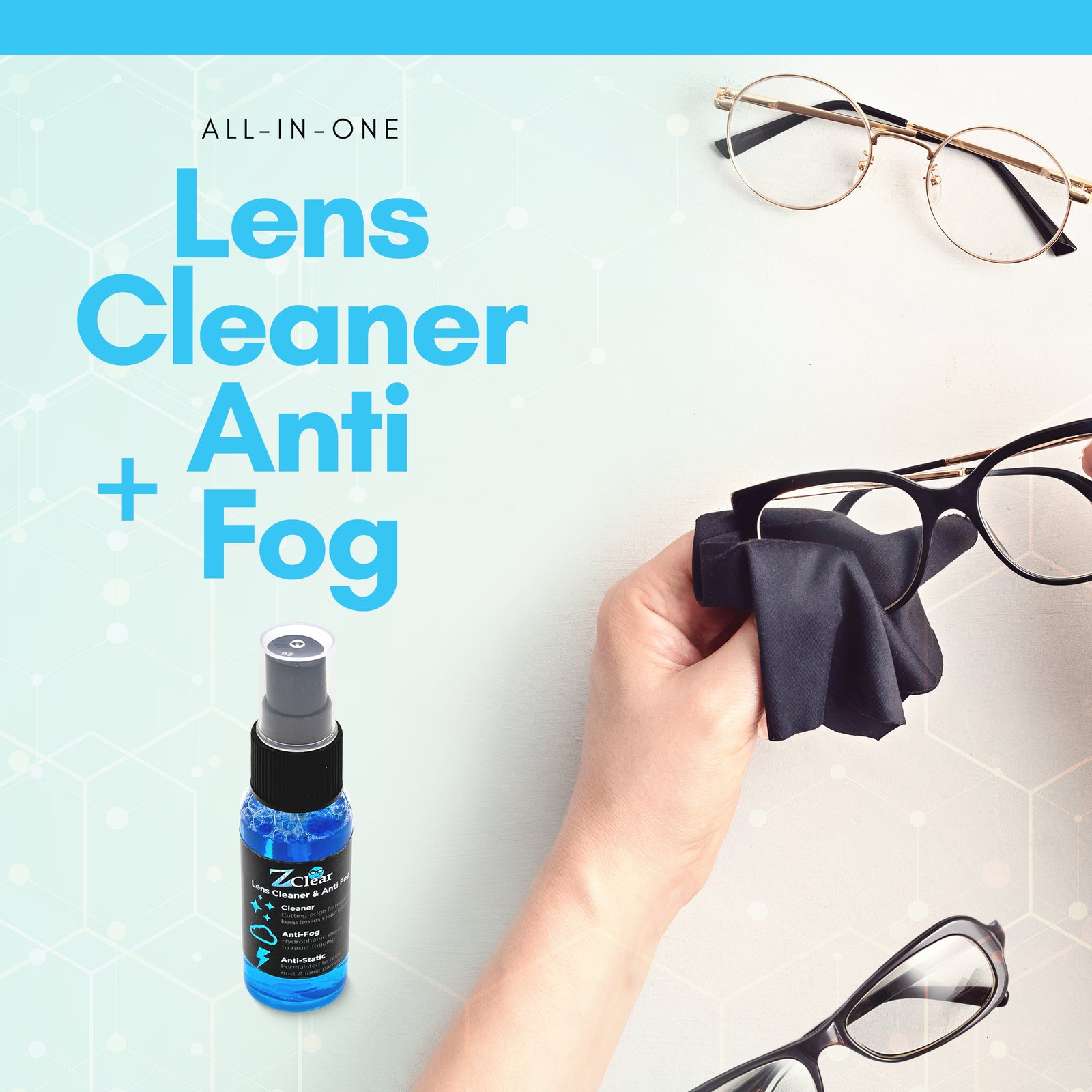 VisionGlobal Anti-Fog Wipe, Glasses Cleaning Cloth, Glasses, Tablets,  Screen Cleaning Wipes, Camera Lens Glasses Wipes(1 Pack Anti-Fog