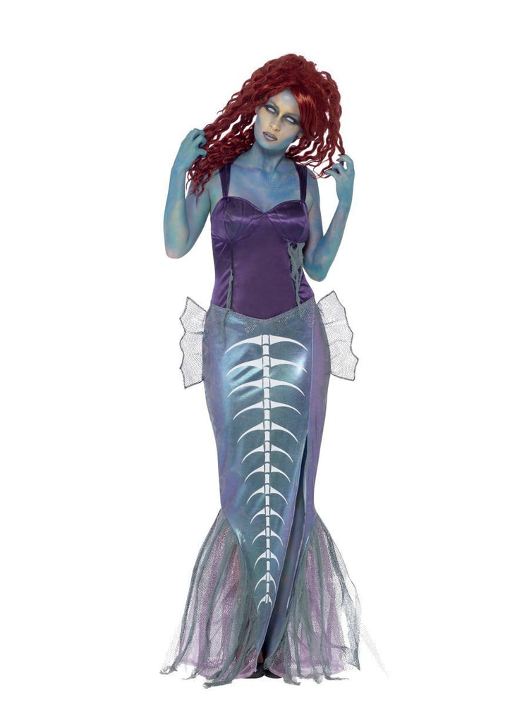 Purple Blue Zombie Mermaid Costume with Fishtail Bone – Escapade