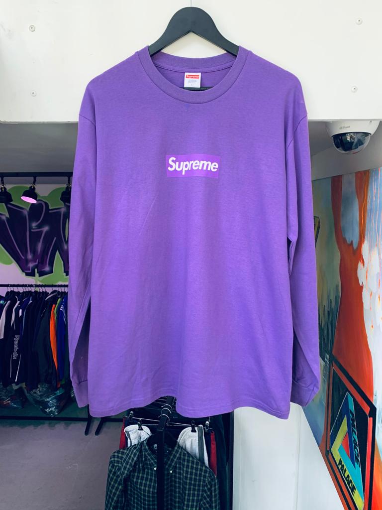 Supreme Box Logo L/S Tee Purple 紫 XL-