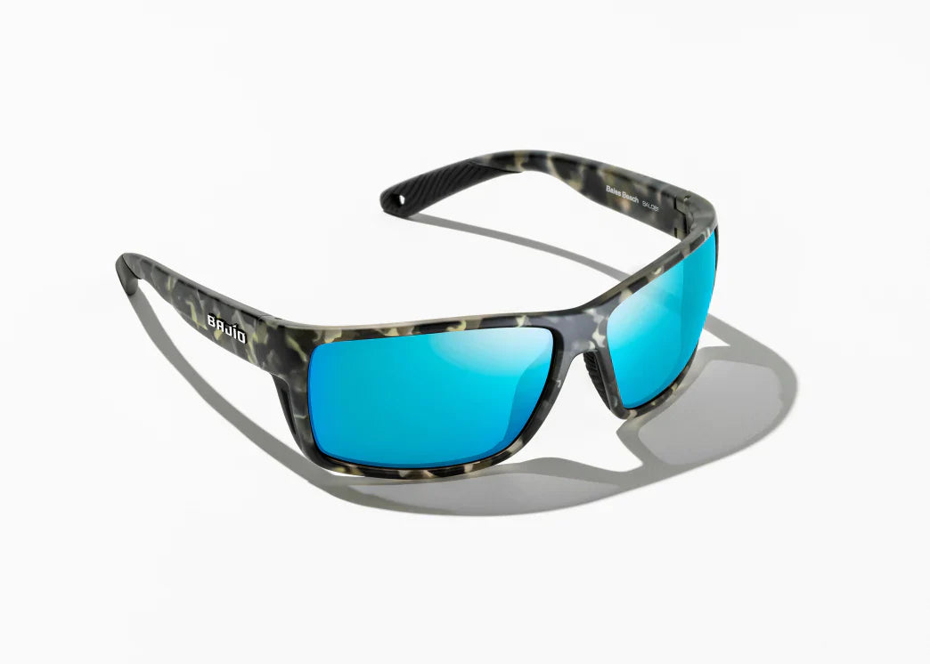 Bales Beach Gray Camo Matte / Blue Mirror Glass