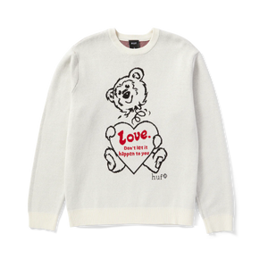HUF Bad News Crewneck Sweater - Bone - Surf Shack South - Huf Sweater