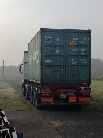 Firework container delivery on a lorry 