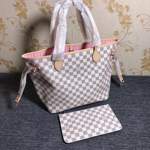 Louis Vuitton Damier Azur Neo Neverfull MM Rose Ballerine – Royal Goddess Collection