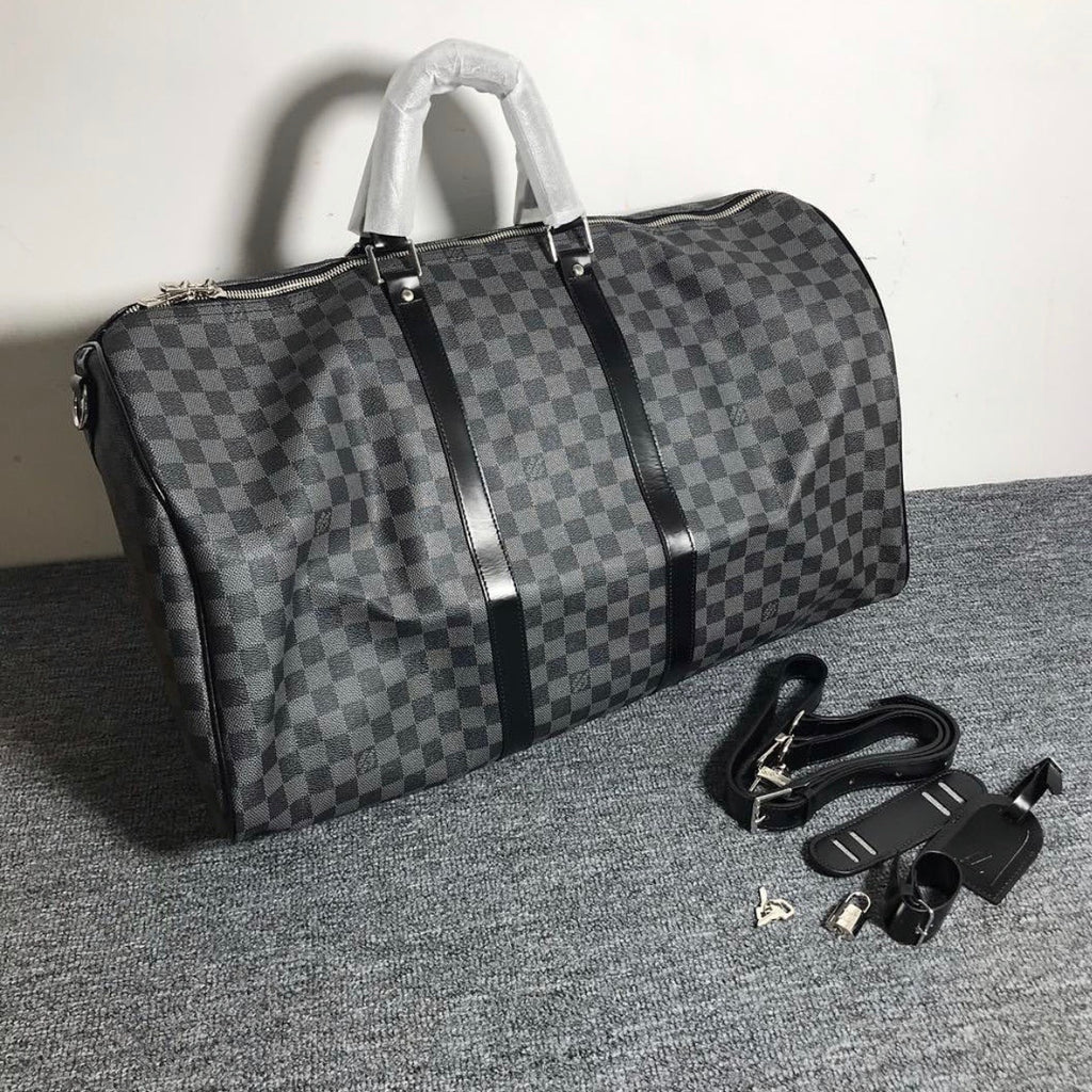 Louis Vuitton Keepall Bandouliere Damier Graphite 55 Black/Graphite – Royal Goddess Collection