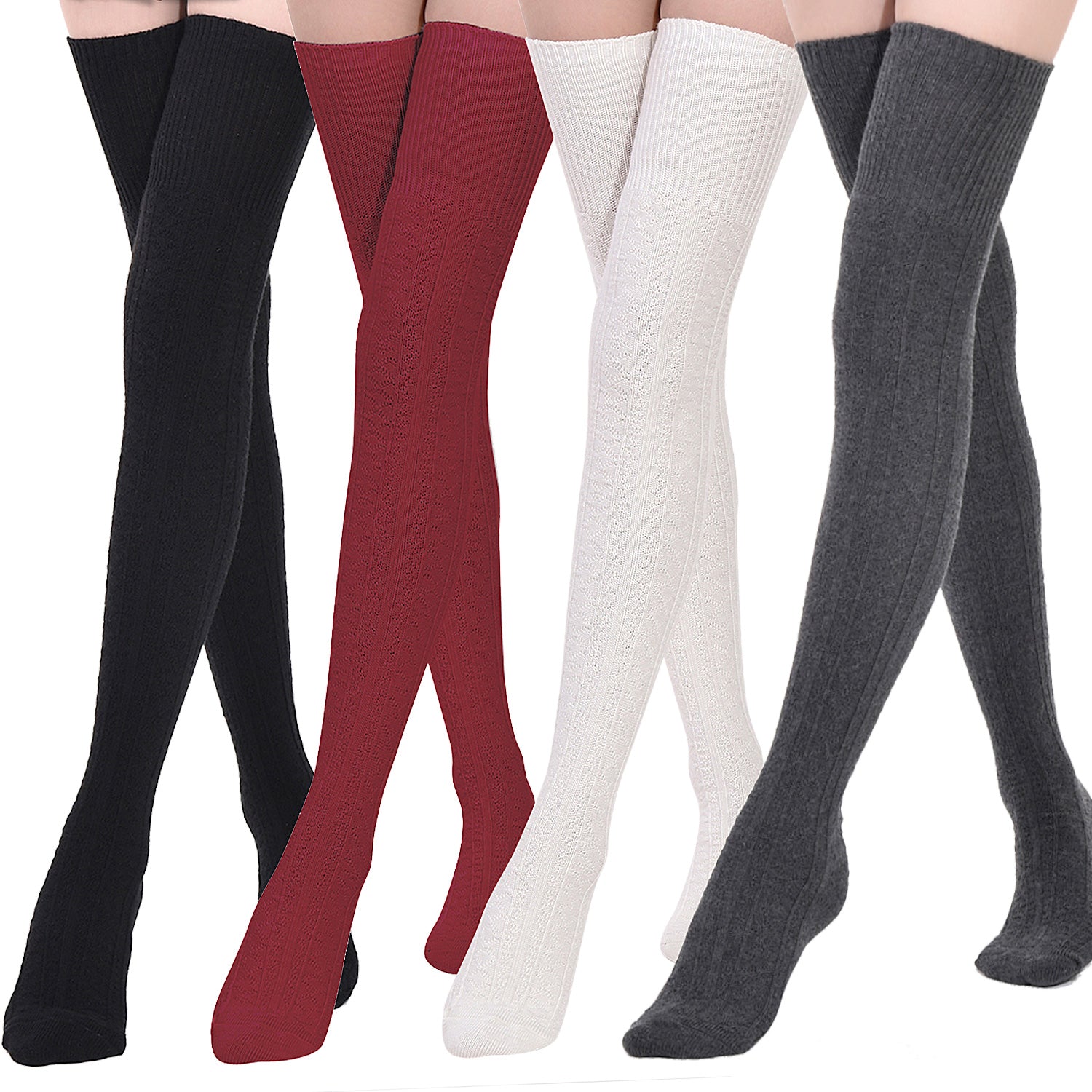 Kayhoma Extra Long Cotton Thigh High Socks Over The Knee High Boot Sto 