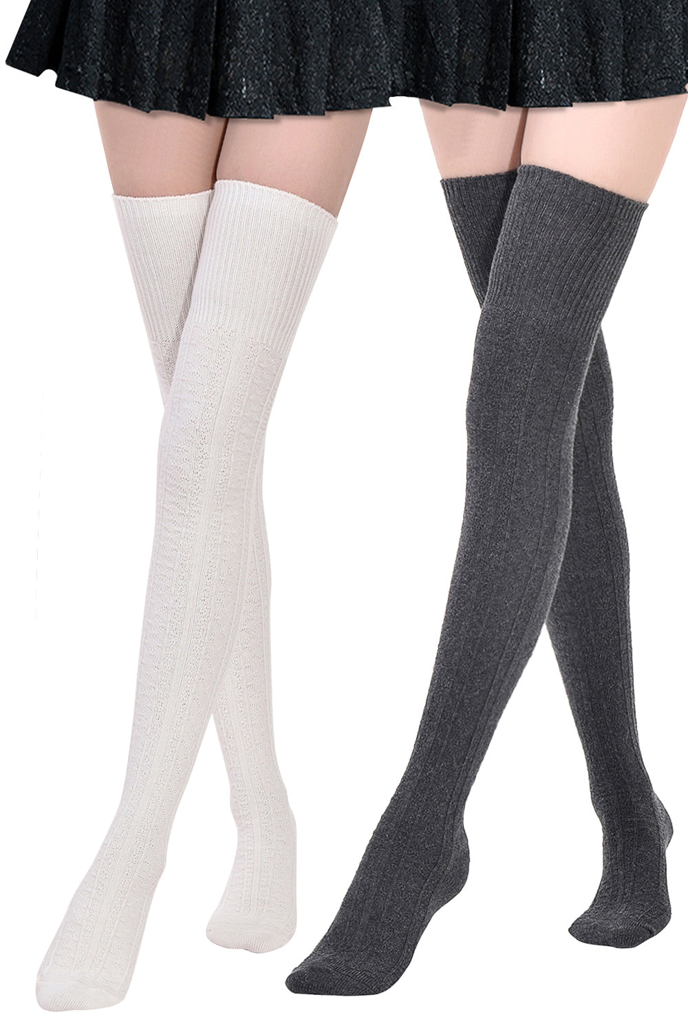 Kayhoma Extra Long Cotton Thigh High Socks Over the Knee High Boot Sto