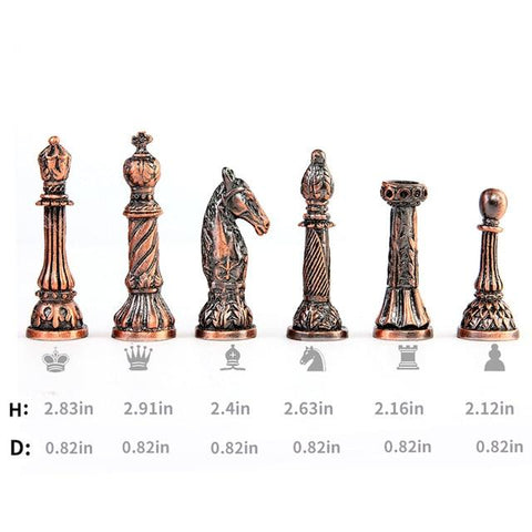 metal chess pieces roman style chessboard chess4pro