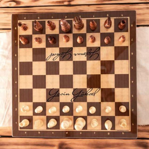 engraved chess set