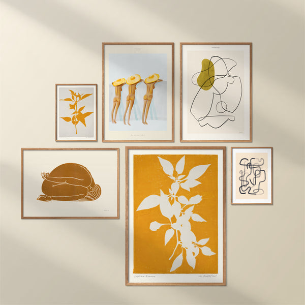 Sunny Ochre art print gallery wall