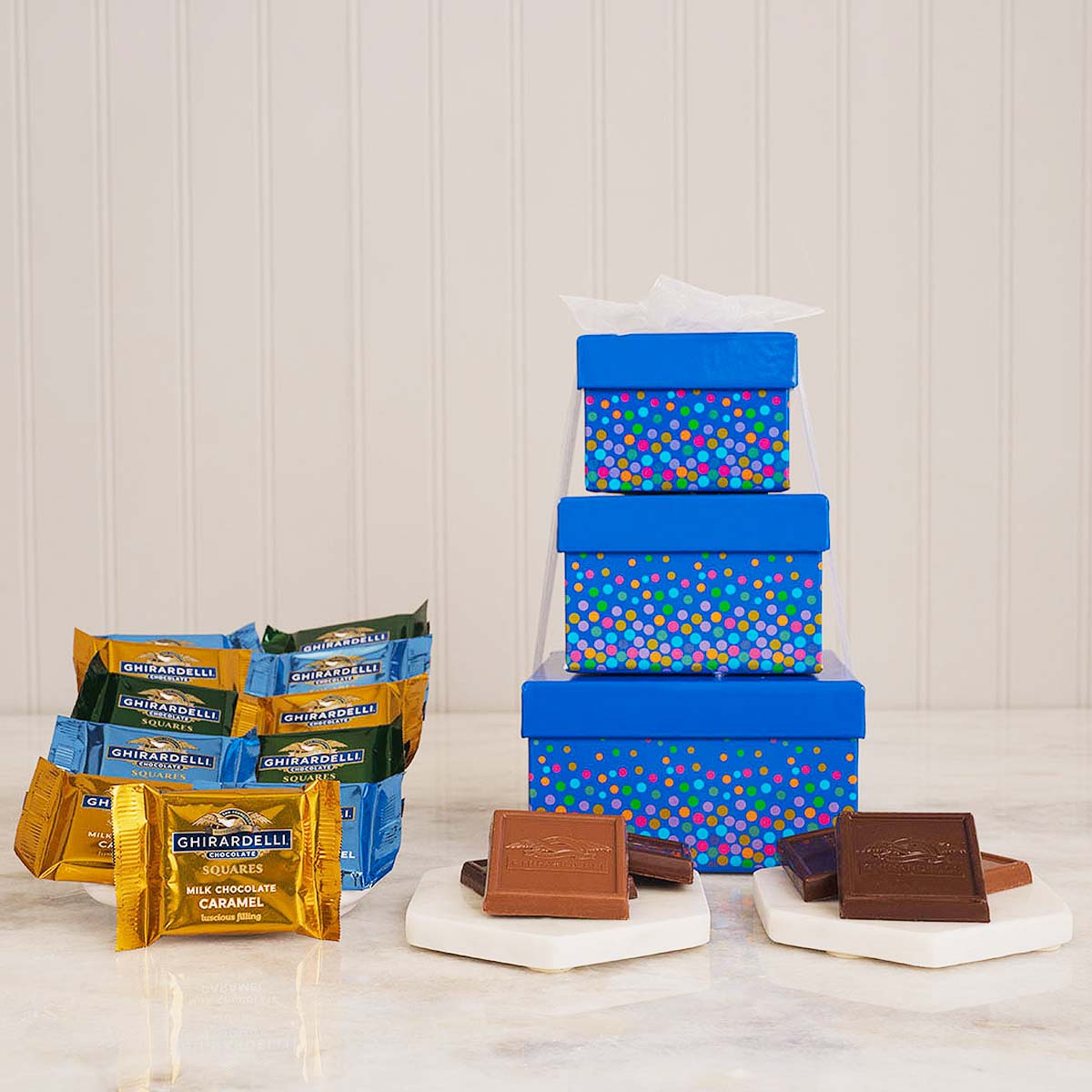 The Ghirardelli Chocolate Triple Threat Gift Tower