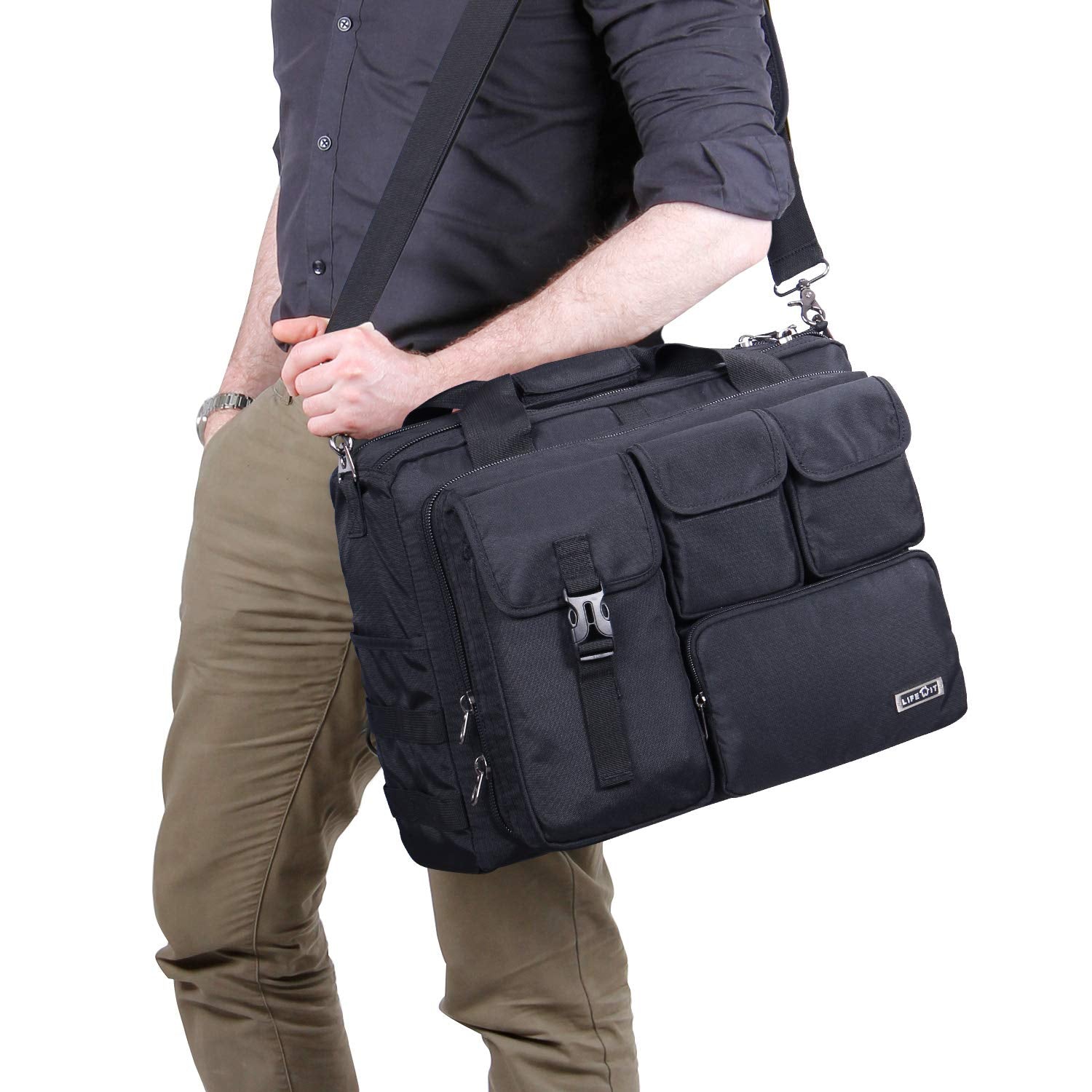 17 inch Men's Military Laptop Messenger Bag Multifunction Tactical Bri
