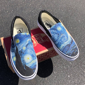 Van Gogh Starry Night Vans Slip Ons 