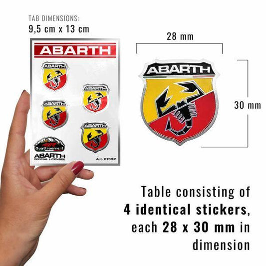  Abarth 21548 Official 3D Sticker Logo for Fiat 500 : Automotive