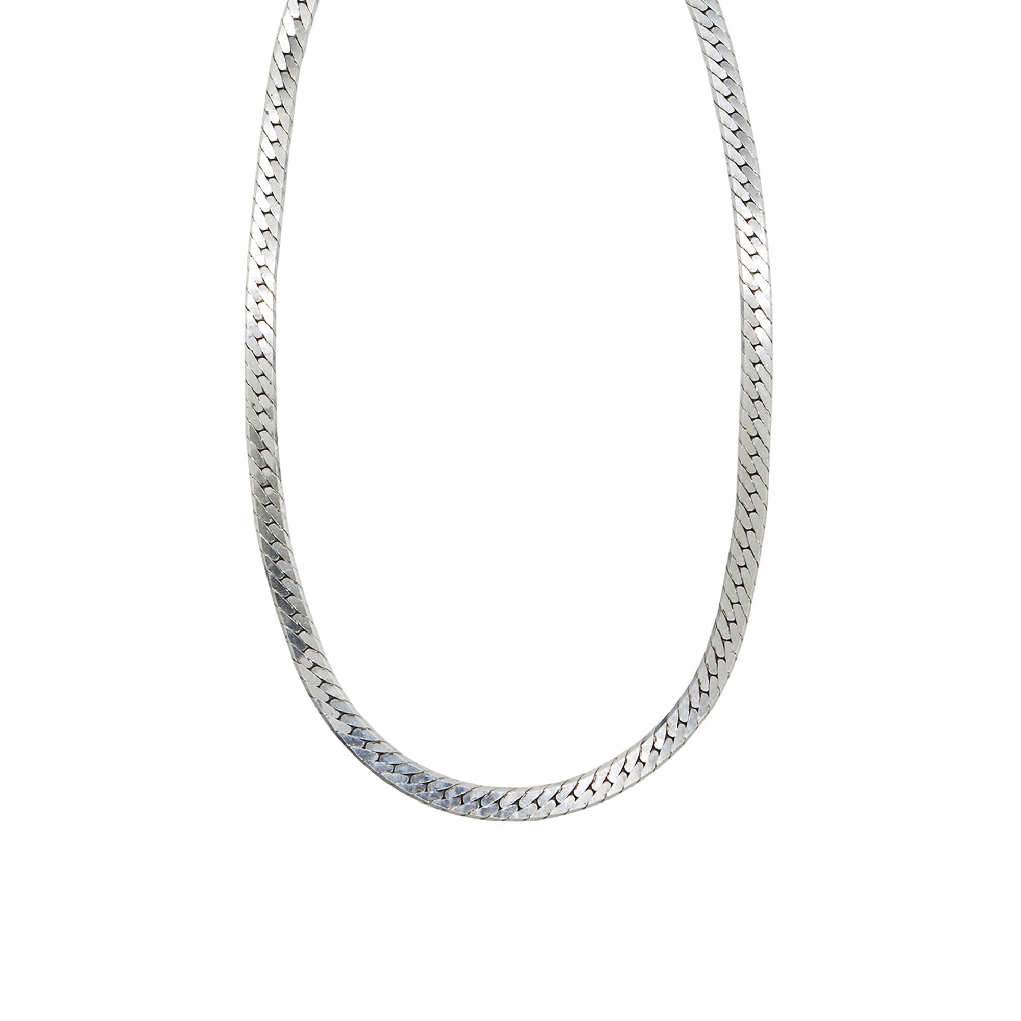 VINTAGE STERLING SILVER HERRINGBONE CHAIN NECKLACE – PAWNSHOP