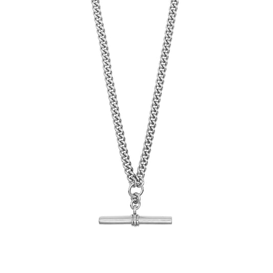 T bar And Heart Necklace In Sterling Silver – dotJewellery.com