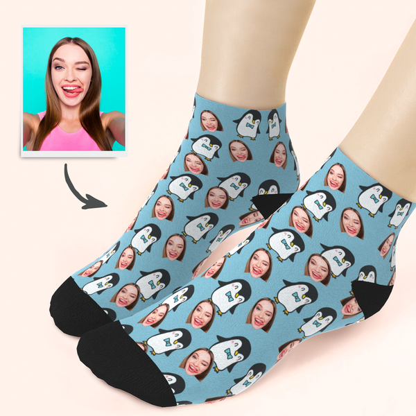 Customized Cute Penguin Ankle Socks – MyFaceBoxerUK
