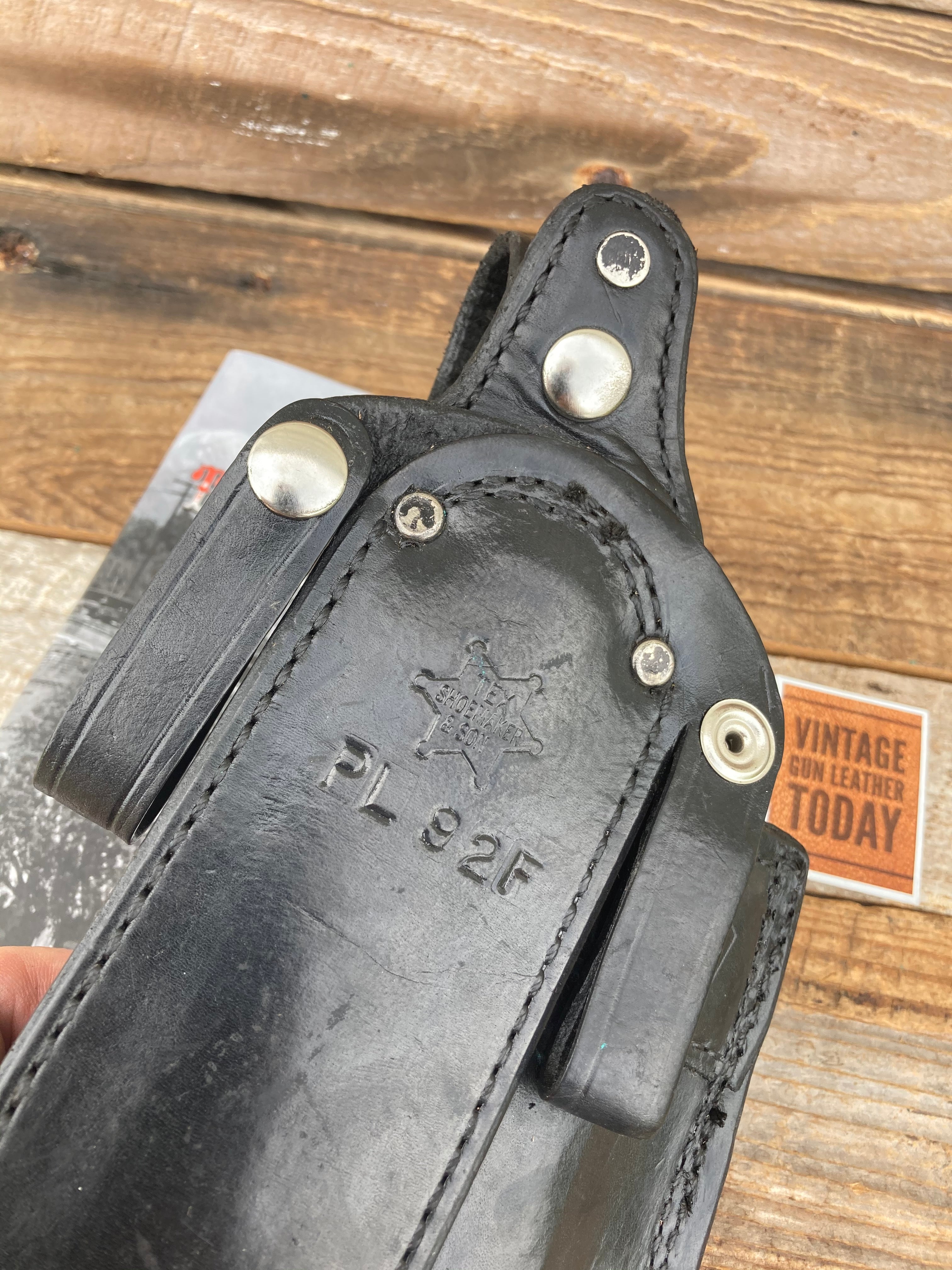 Tex Shoemaker Black Basket Leather Paddle Holster For Beretta 92F 96D ...