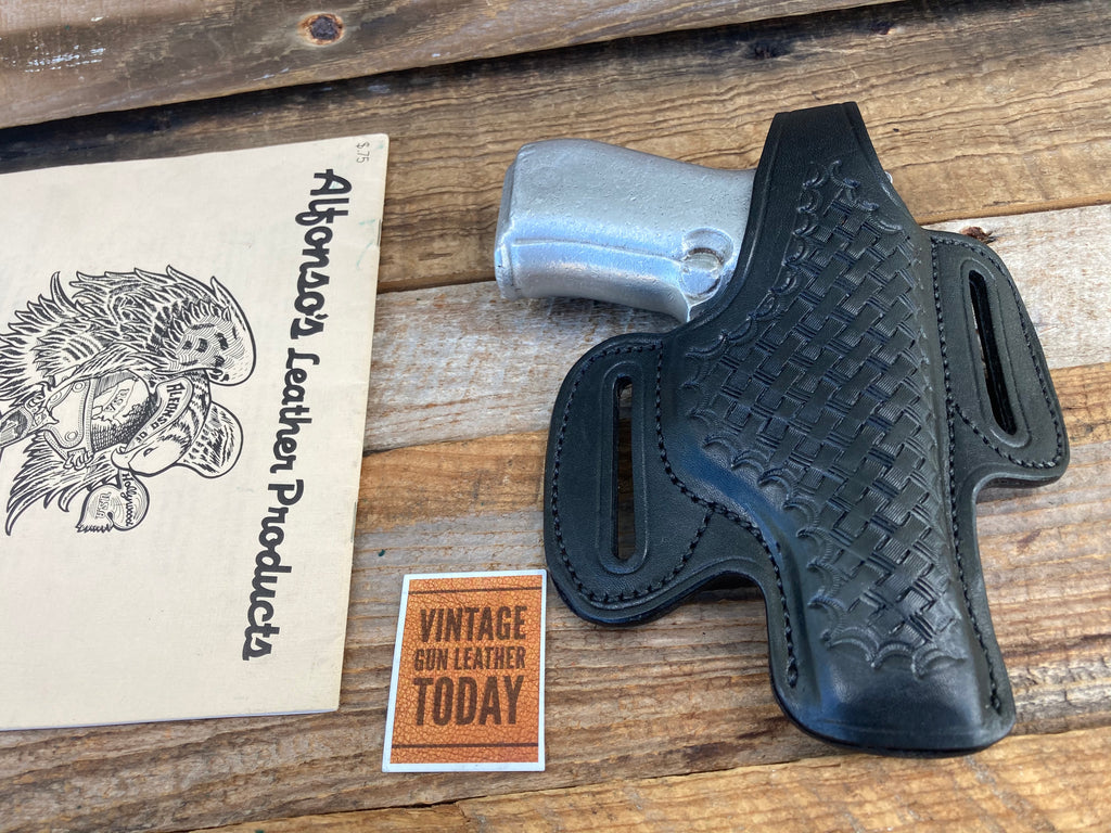 Alfonso's Black Basketweave Leather Black Stitch Holster For Beretta 84 Sig P230