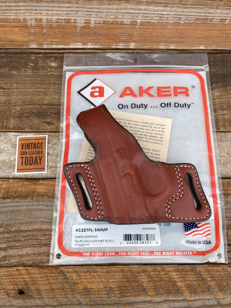 Vintage AKER Brown Basketweave Leather Holster For S&W 4566 TSW