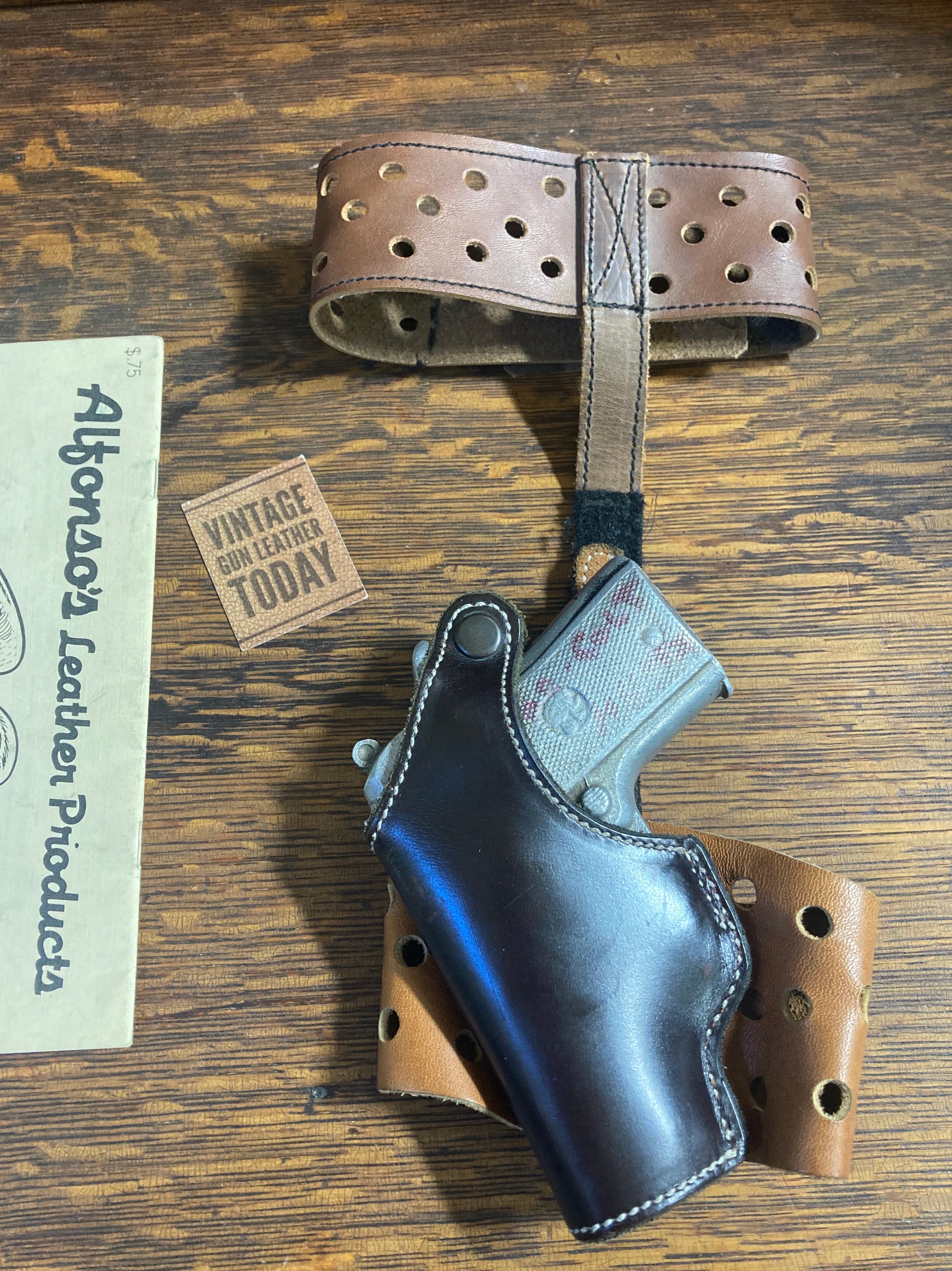 Vintage Alfonsos Leather Adjustable Ankle Holster For Colt Mustang .38 ...