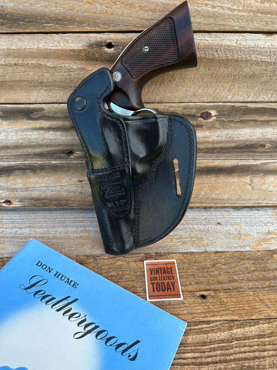 Don Hume H722 Black Leather OWB Revolver Holster For S&W 4