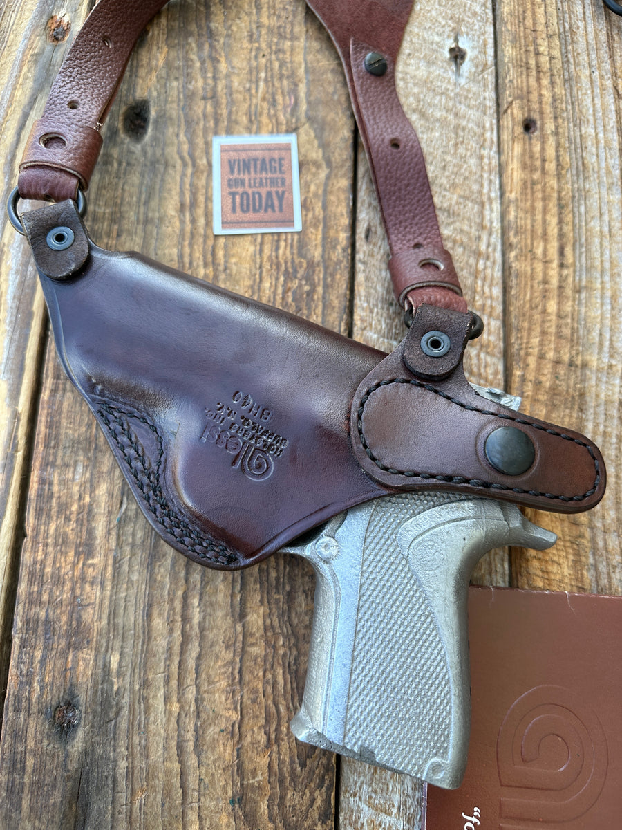 Vintage Lou Alessi Brown Leather Shoulder Holster for S&W Shorty Forty ...