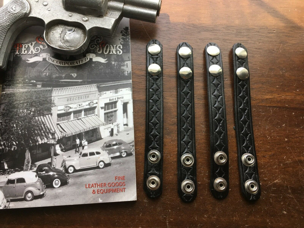 Set Of 4 Tex Shoemaker Black Leather Duty Belt Keepers 7/8 Wide For 2 –  vintagegunleather