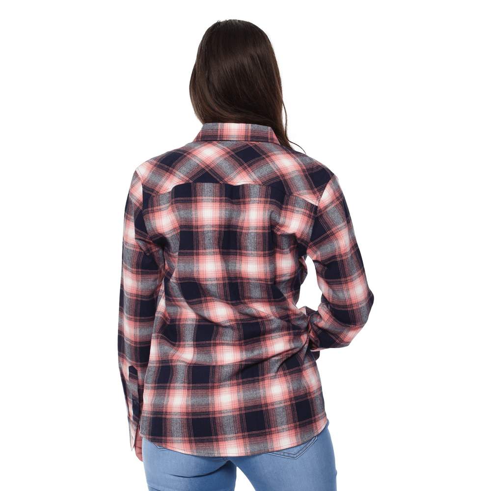 Ringers Western | Junee Womens Flanno Semi Fitted Shirt - Melon & Navy ...