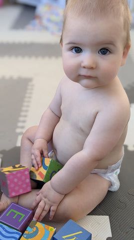 Baby Charlie Playing with Blocks