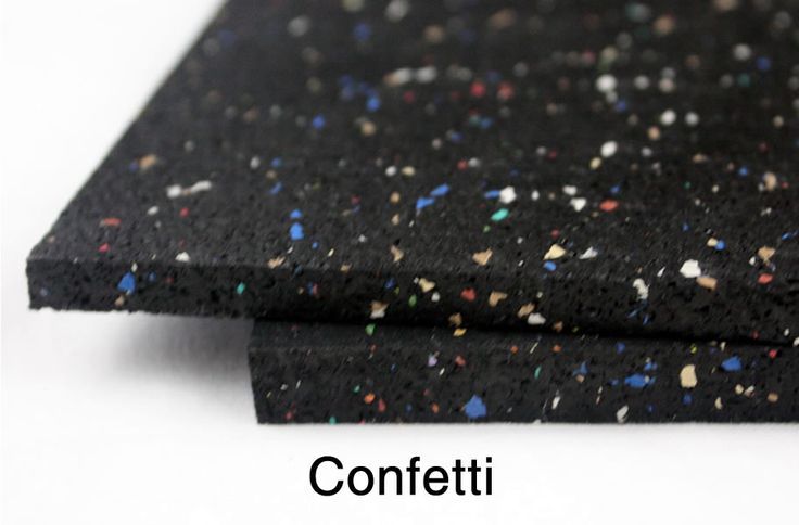 RUBBER GYM FLOORING ROLLS - Black with Confetti