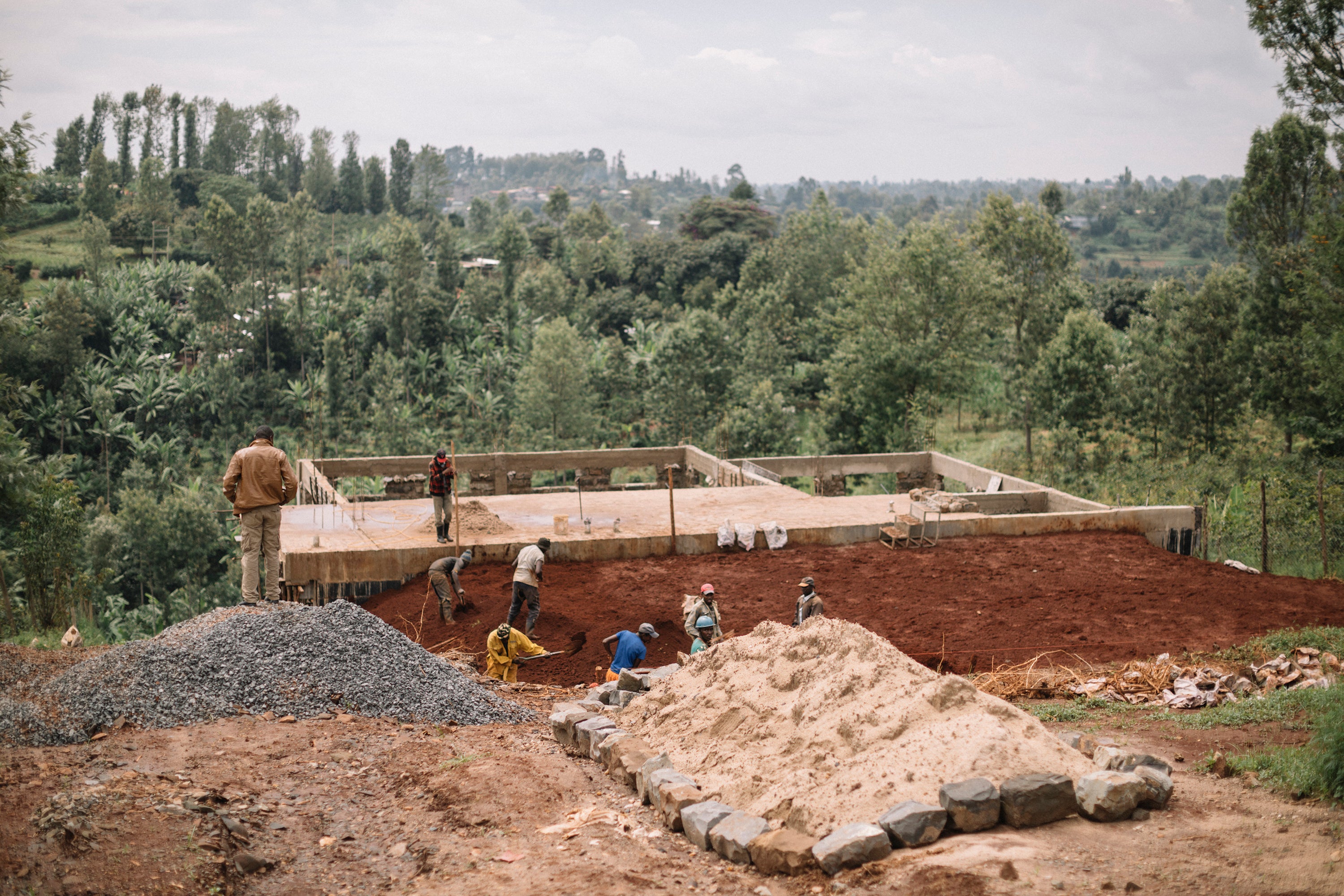 Building a structure in Kenya
